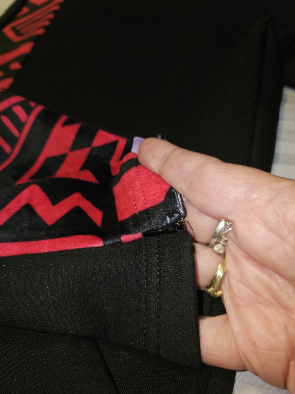 WOMANS Black Jogger Pants with Pink Geo Side Panels - Picture 5 of 12